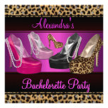 Bachelorette Party Hi Heel Shoes Bright Pink Announcement