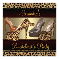 Bachelorette Party Hi Heel Shoes Leopard Invitation