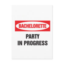 Bachelorette party in progress post card