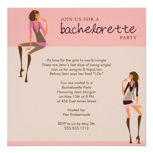 bachelorette party invitation (front side)