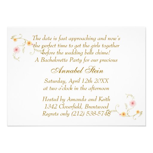 Bachelorette party Invitation card - daisy flowers