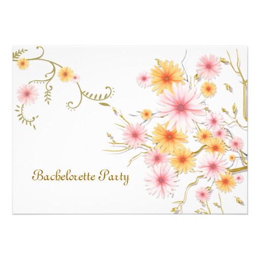 Bachelorette party Invitation card - daisy flowers