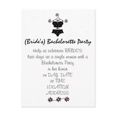 Bachelorette Party Invitation-Cute Lingerie Postcard