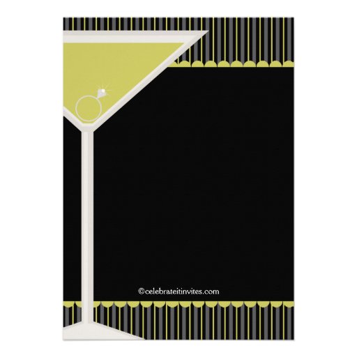 Bachelorette Party Invitation Martini Glass