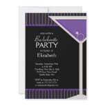 Bachelorette Party Invitation Purple Martini Glass