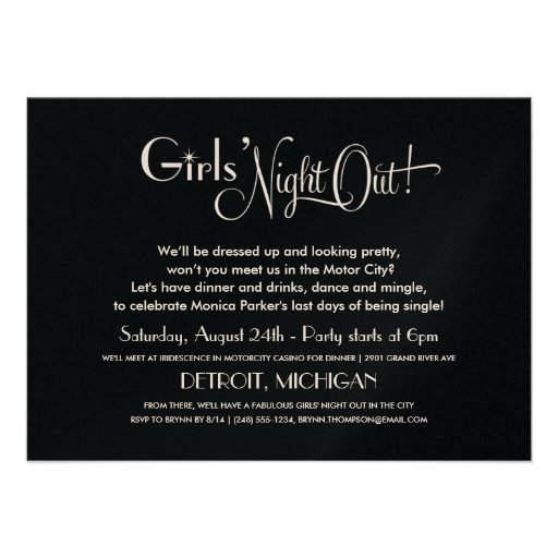 Bachelorette Party Invitations | Detroit Skyline