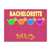 Bachelorette Party Invitations-Multi Color Drinks Post Card