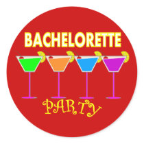 Bachelorette Party Invitations-Multi Color Drinks stickers