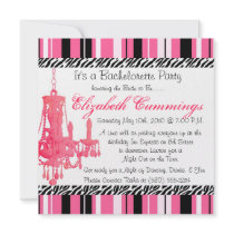 bachelorette party invite funky chic cute pink