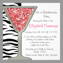 bachelorette party invite funky chic cute zebra invitations