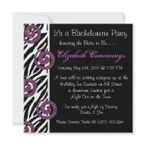 bachelorette party invite funky chic cute zebra