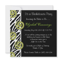 bachelorette party invite funky chic cute zebra