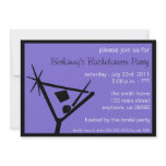 Bachelorette Party Invite Martini Glass Med Purpe