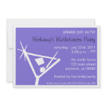 Bachelorette Party Invite Martini Glass Med Purple invitations