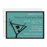 Bachelorette Party Invite Martini Glass (Teal)