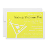 Bachelorette Party Invite Martini Glass (Yellow)