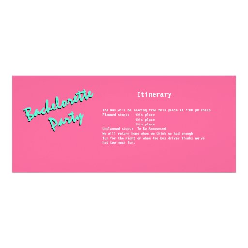 Bachelorette Party Leopard Bus Pass Personalized Invites