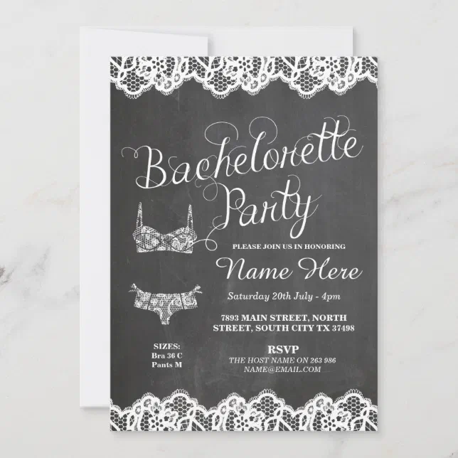 Bachelorette Party Lingerie Shower Bridal Invite Zazzle