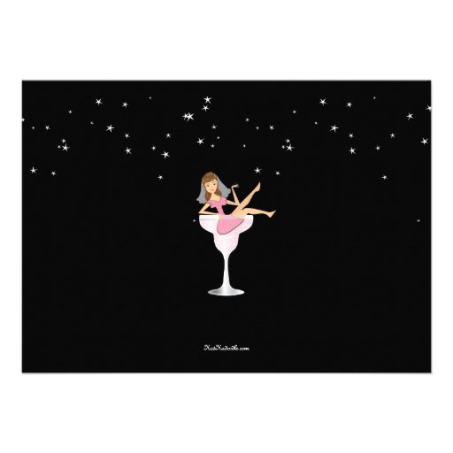 Bachelorette Party Pink Cocktail Bride Invitation