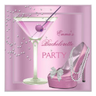 Bachelorette Party Pink High Heel Shoes Invitations