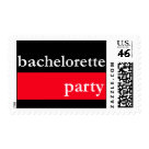 postcard - Bachelorette Party... This stylish postage stamp would look adorable on any card, letter, or invitation. Great idea for a Bachelorette Party Invitation. See WindyCityStationery.com for our complete "Thick Stripe" line of postage stamps as well as our complete collection of postage stamps, invitations, save the dates, and more.