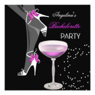 Bachelorette Party Shoes Champagne pink Custom Announcements