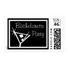 Bachelorette Party Stamps Martini Glass (Black)