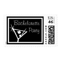 Bachelorette Party Stamps Martini Glass (Black)