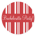 Bachelorette Party Striped Envelope Sticker Seal