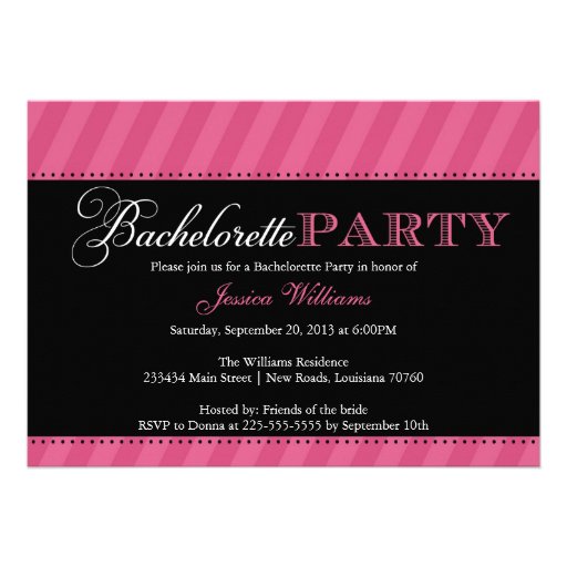 Bachelorette Party | Stripes Personalized Announcement