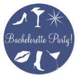 Bachelorette Party Style Icons Envelope Seal Round Sticker