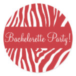 Bachelorette Party Zebra Envelope Sticker Seal
