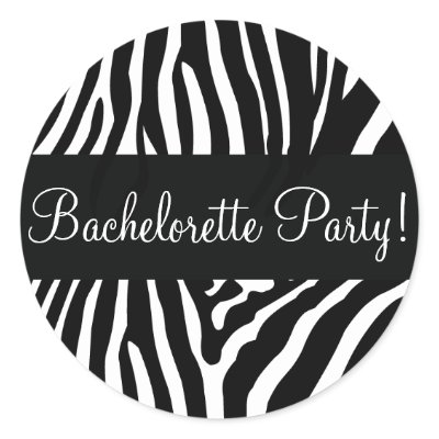 Bachelorette Party Zebra Envelope Sticker Seal by hummingbirdcake