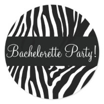 Bachelorette Party Zebra Envelope Sticker Seal