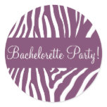 Bachelorette Party Zebra Envelope Sticker Seal
