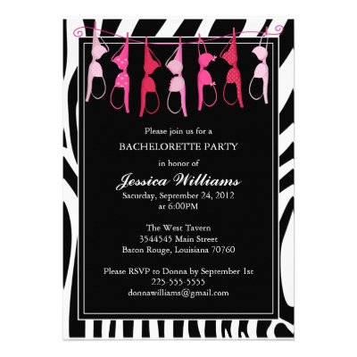 Bachelorette Party | Zebra Invites