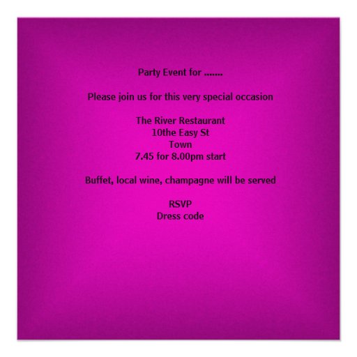 Bachelorette Party Zebra Pink Black Dress Invite