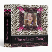 Bachelorette Photo Binder Album Zebra Lace Pink