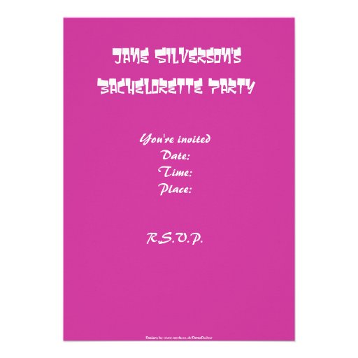 Bachelorette pink vip party invitation