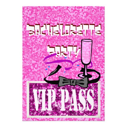 Bachelorette pink vip party invitation