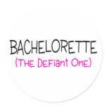 Bachelorette The Defiant One Round Sticker