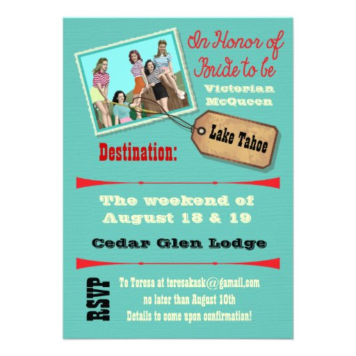 Bachelorette Weekend Getaway Party Invitations