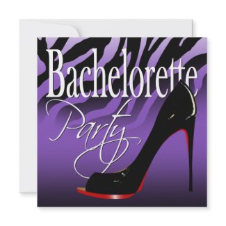 Bachelorette Zebra Sexy Stiletto Girls' Night Out invitation