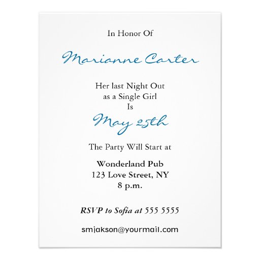 Bachlorette Party Invitation