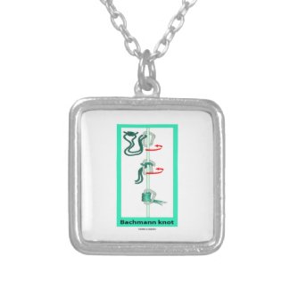 Bachmann (Bachman) Knot Friction Hitch Square Pendant Necklace