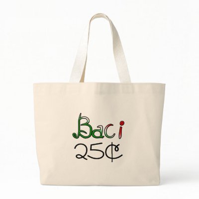 Baci (Kisses) 25 Cents Tote Bag by claybuster