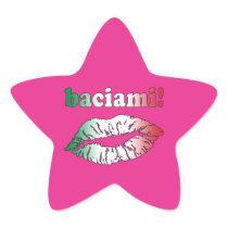 Baciami Kiss Me in Italian Fun Party Flirt Star Stickers