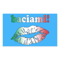 Baciami Kiss Me in Italian Fun Party Flirt Rectangular Sticker