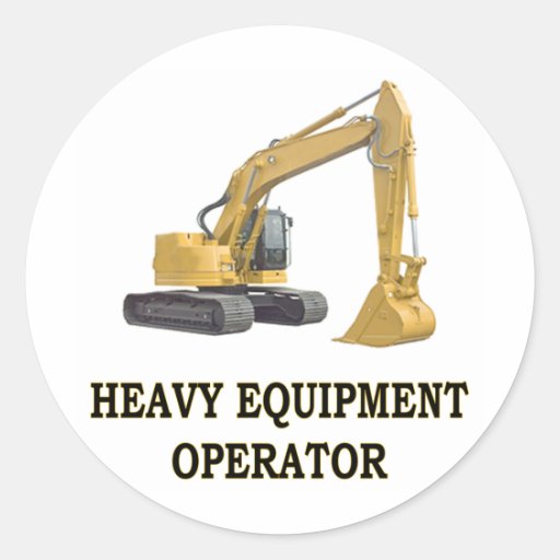BACK HOE ROUND STICKER