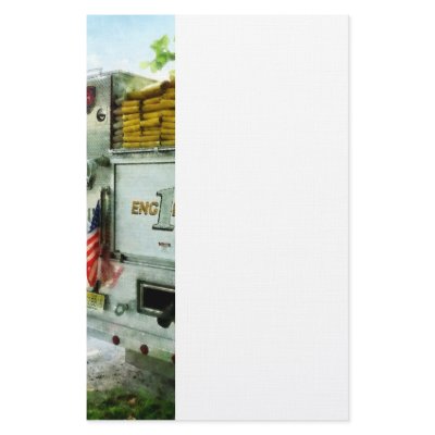 Back of Fire Truck Closeup Stationery Design by SusanSavad